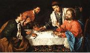 Pier Leone Ghezzi Emmaus, Christ breaking bread oil on canvas